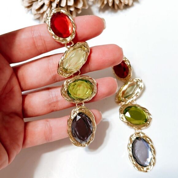 Crystal drop earrings M175 - Picture 6 of 7